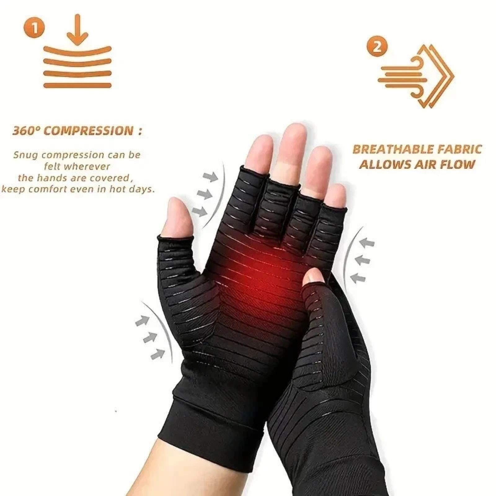 Copper Arthritis Compression Gloves Hand Support Pain Relief Joint Self Care