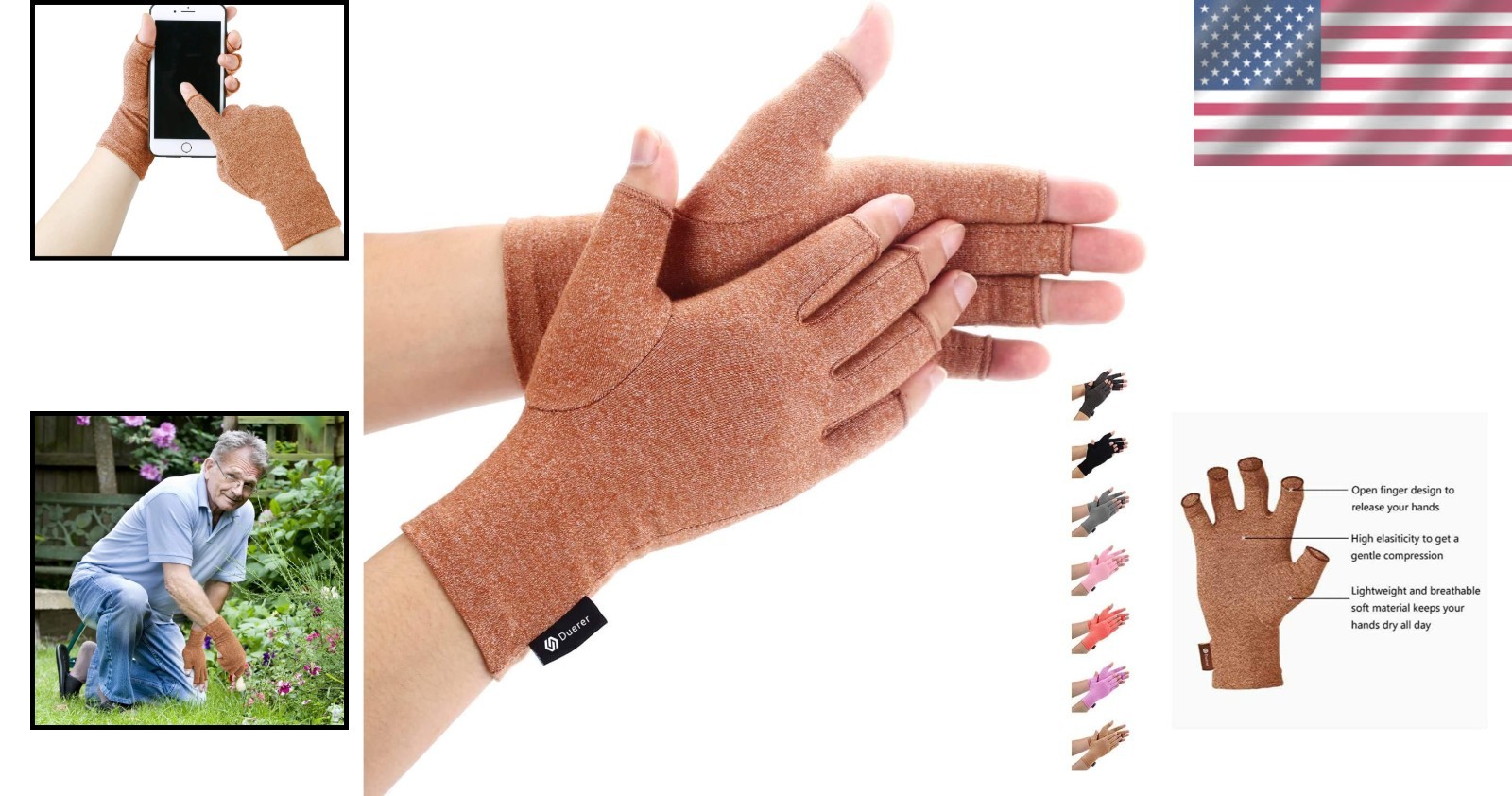 Breathable Fingerless Compression Gloves for Arthritis & Carpal Tunnel Relief