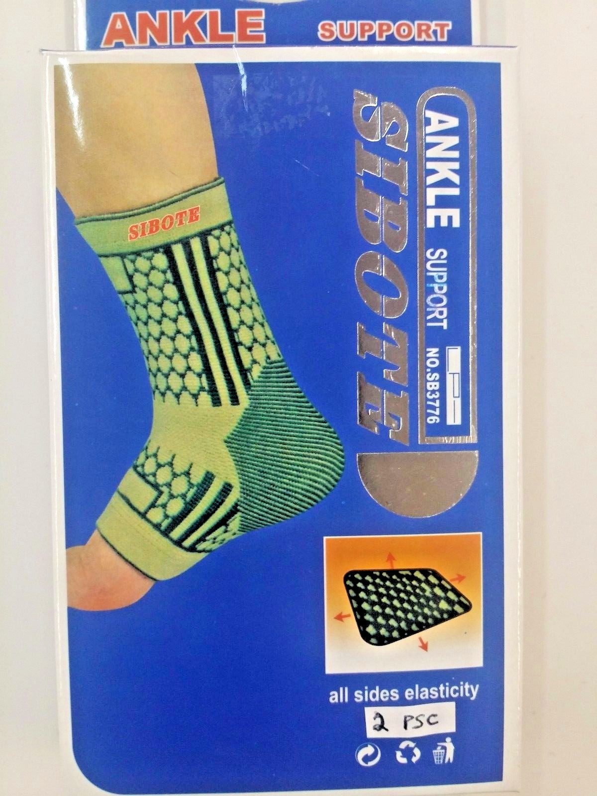 Ankle Brace Support Elastic Compression Wrap Sleeve (set of 2)
