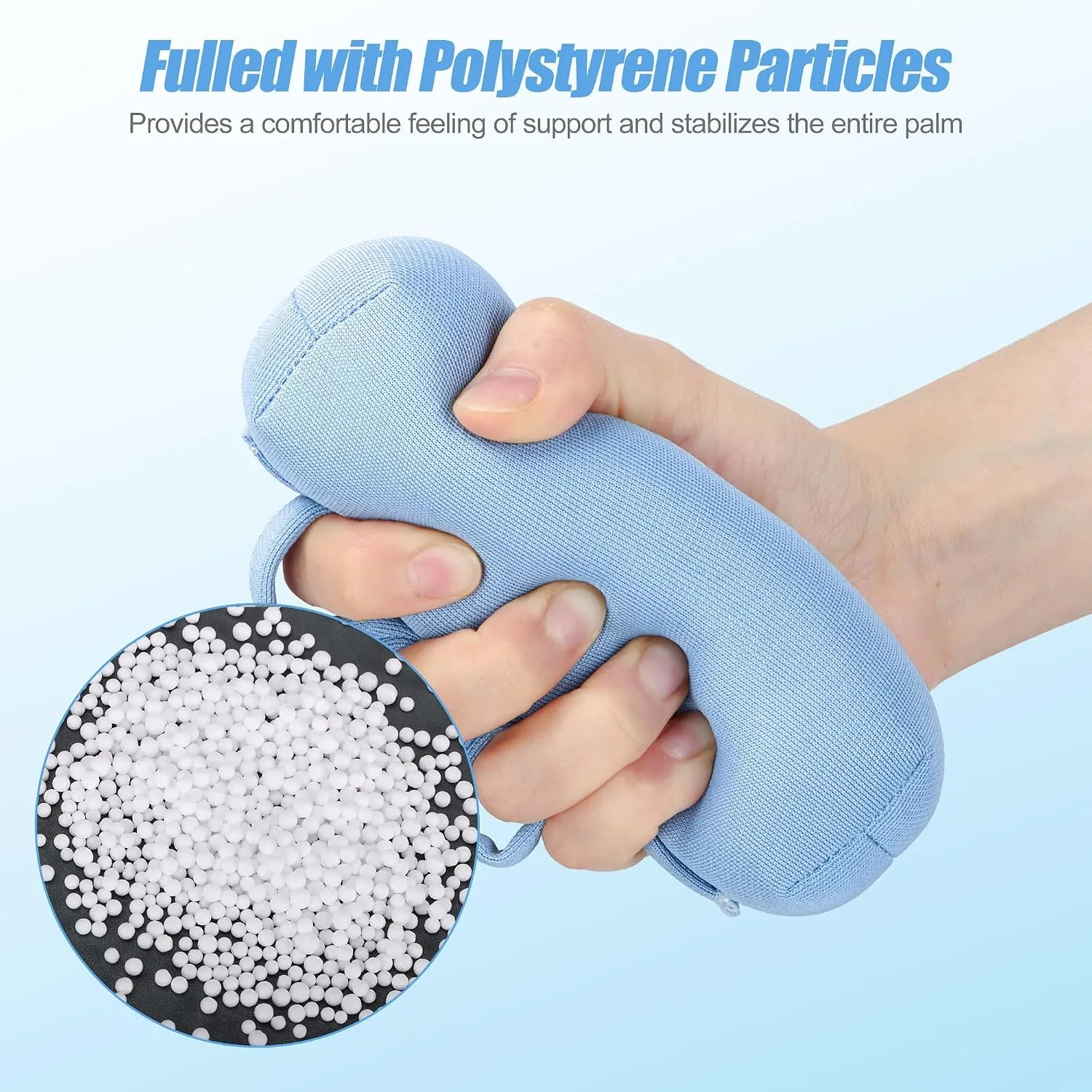 Hand Contracture Palm Protector Cushion with Finger Separators Moisture Wicking
