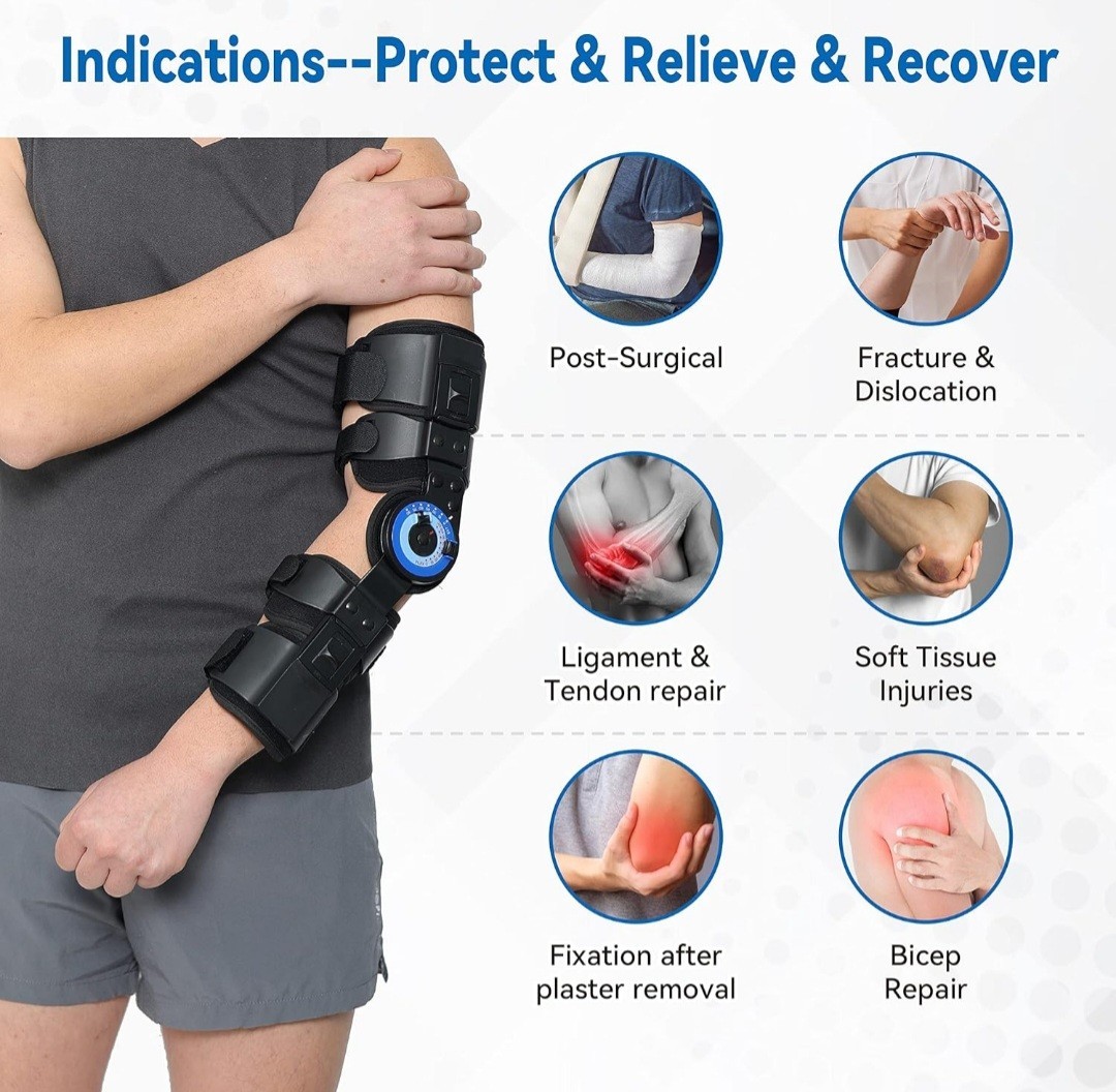 Orthomen Hinged ROM Adjustable Elbow Brace Stabilizer. Left Arm. NEW IN BOX
