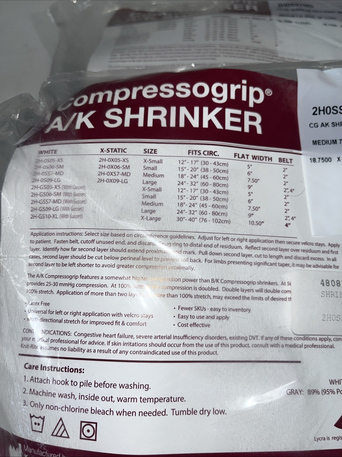2 KNIT-RITE Compressogrip A/K Shrinker 2h0ss7md w/waist Belt Med Fits 36” New