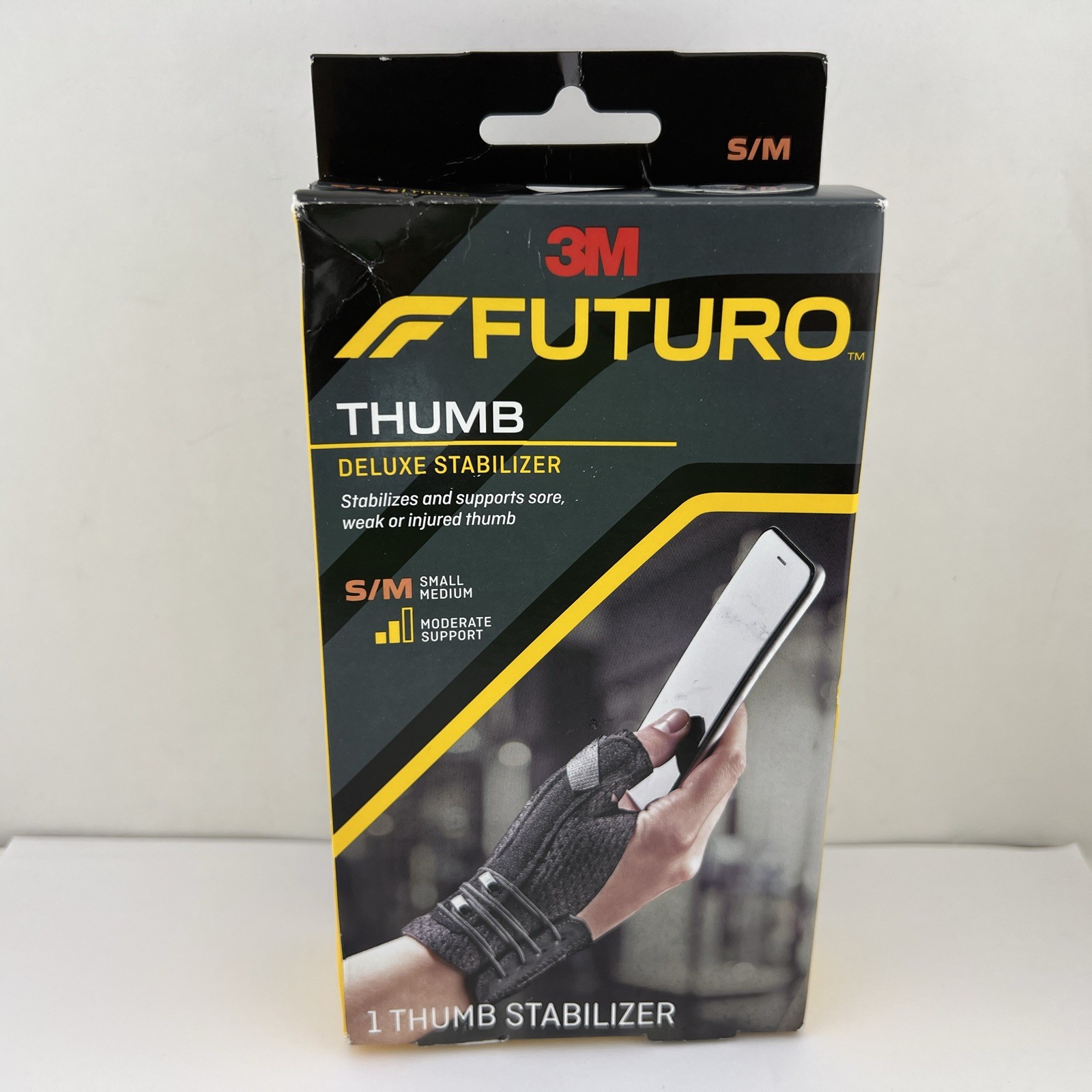 Futuro THUMB Stabilizer Deluxe SMALL / MEDIUM Moderate Support black 1 ct