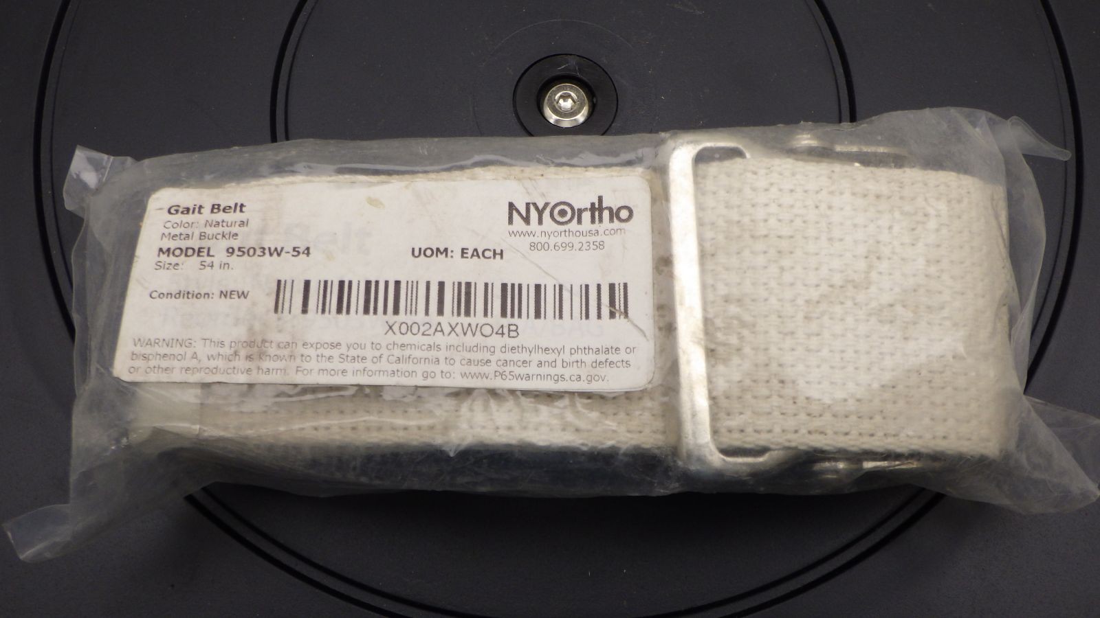 NYOrtho 9503W-54 Gait Belt Natural 54 in Metal Buckle Transfer Aid New