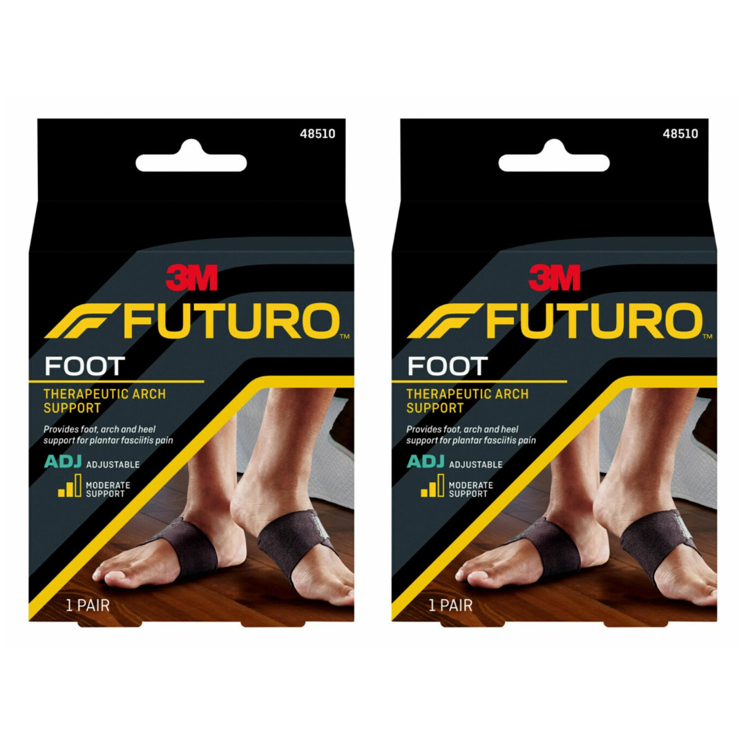 2x Futuro Foot Therapeutic Arch Support 48510 Plantar Fasciitis Heel Adjustable
