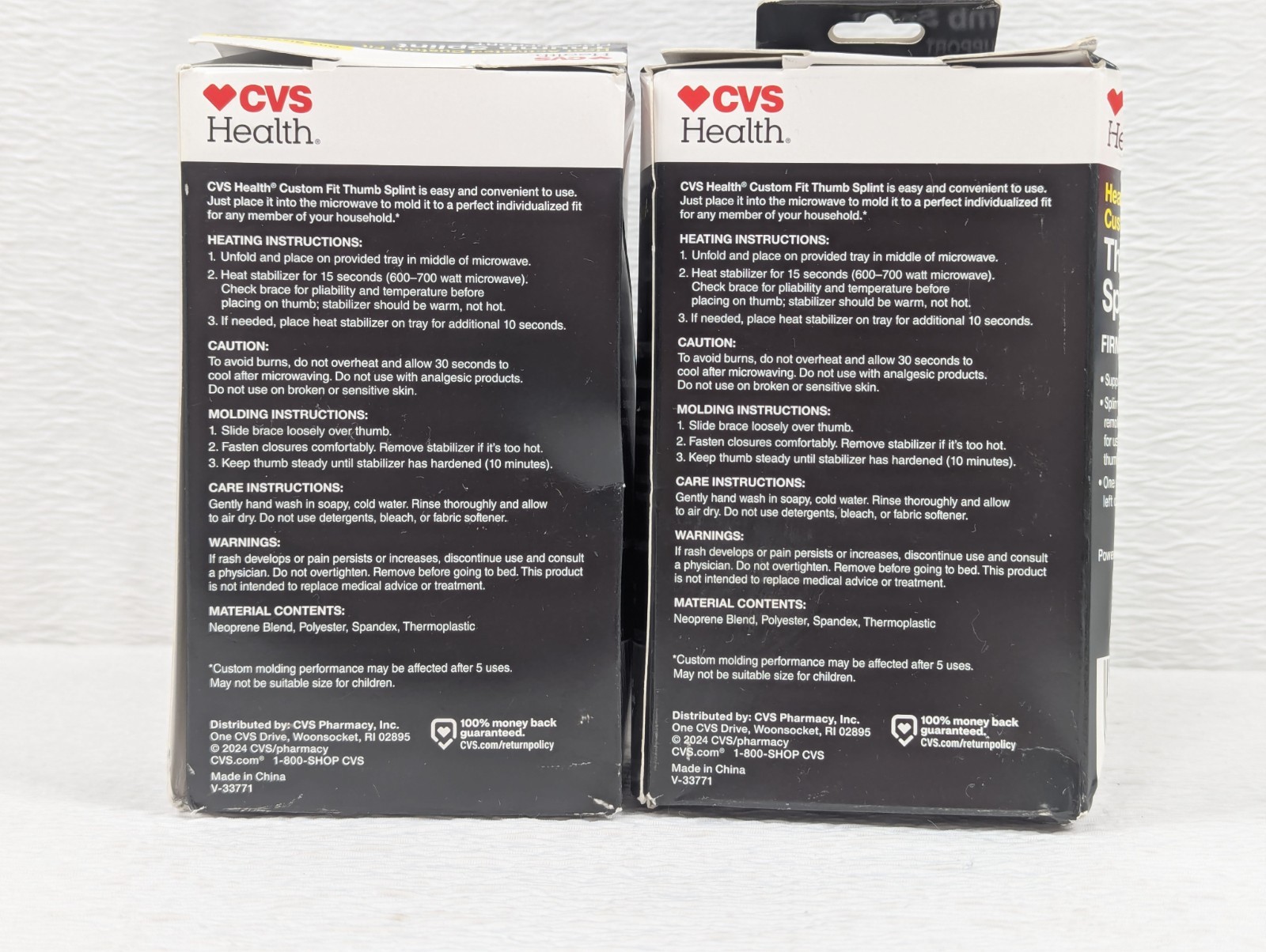 CVS Health – One Size Fits all – Firm Support Thumb Splint – 2 Pack