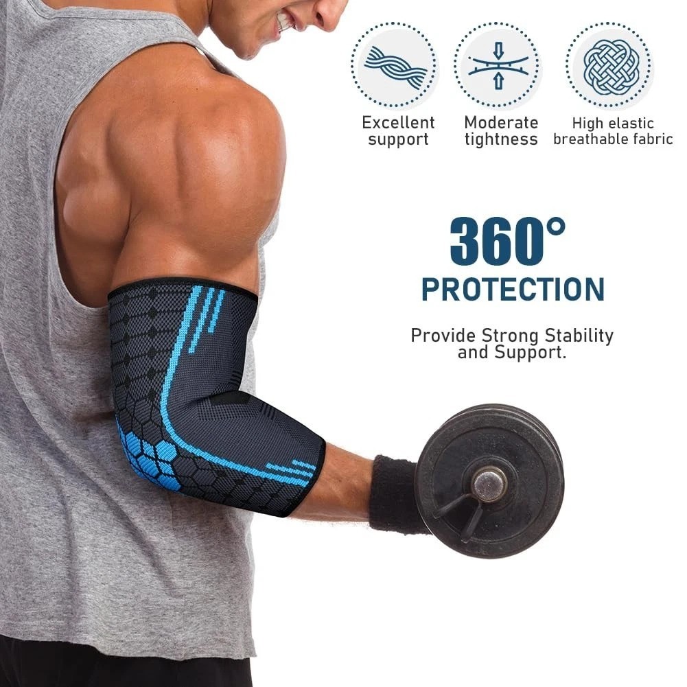 2 Pack Elbow Compression Sleeve Wraps Pads for Tendonitis Arthritis Bursitis