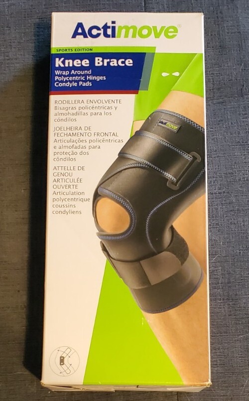 NEW Actimove Knee Brace Black XXL 2XL Wrap Around Polycentric Hinges Pads