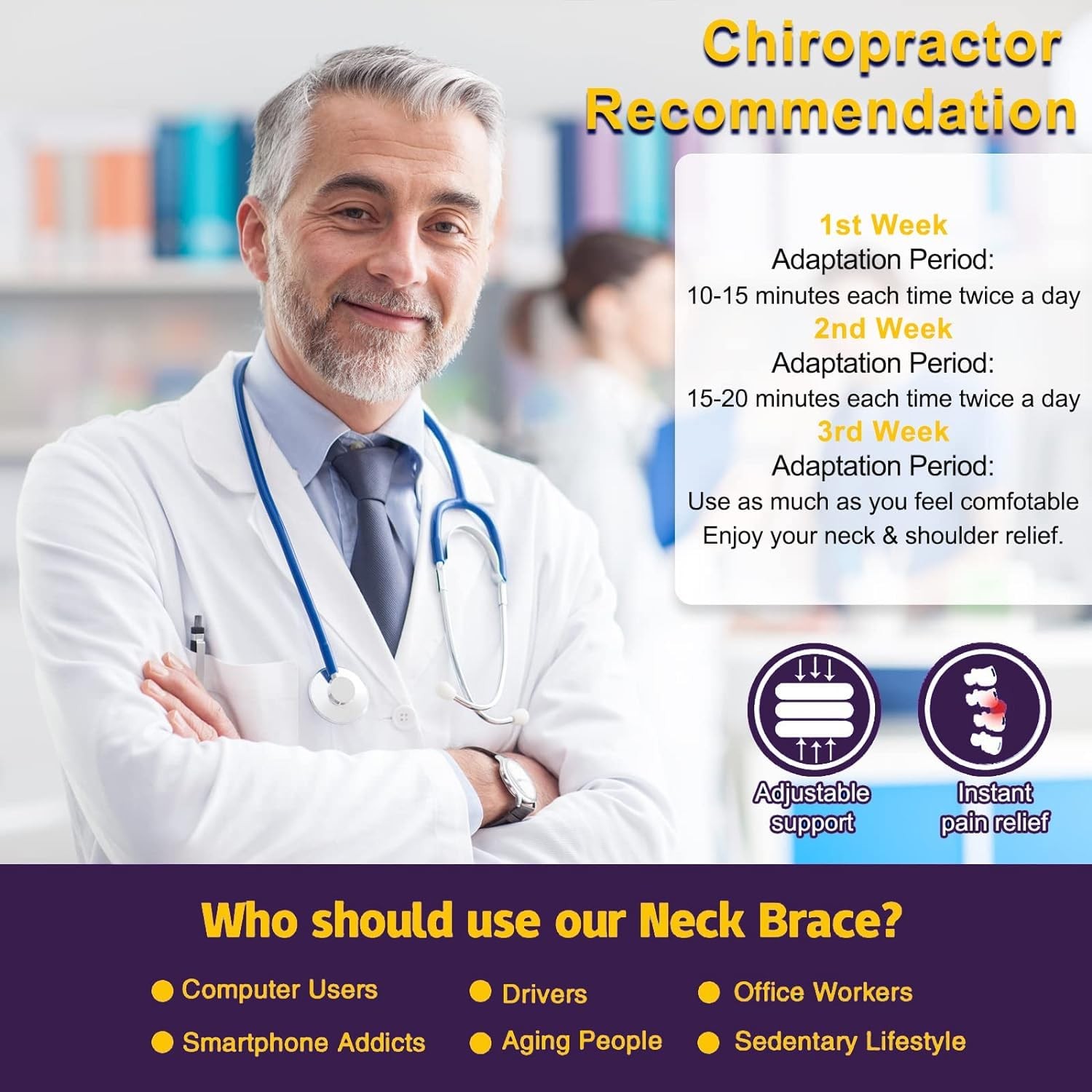 Neck Stretcher, Cervical Traction Device, Neck Traction Device, Cervical Neck…