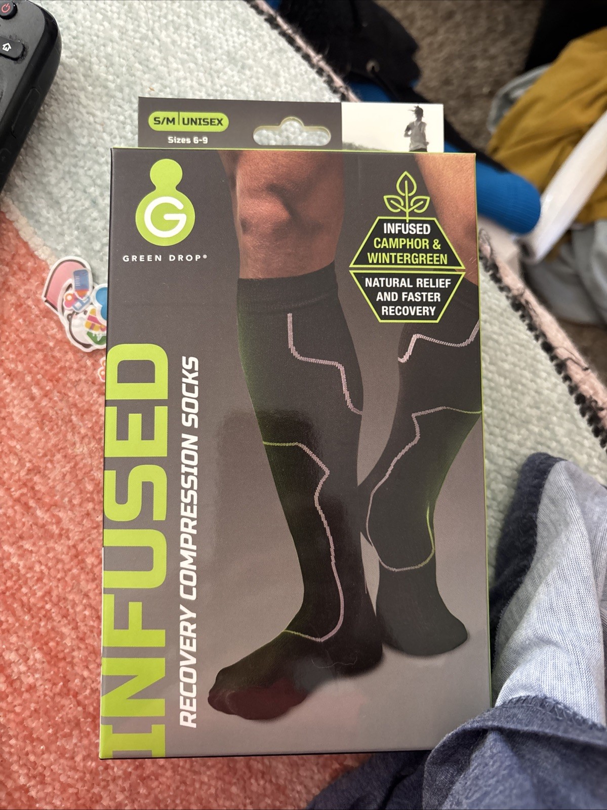 Green Drop Compression Socks Knee High Black Small / Medium 1 Ct