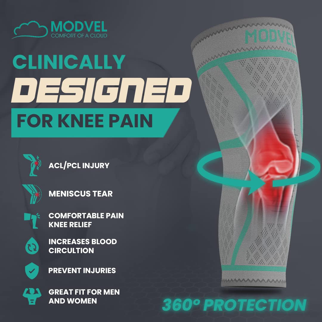 Compression Knee Brace for Women & Men, 2-Pack Knee Brace for Running Knee Pain,