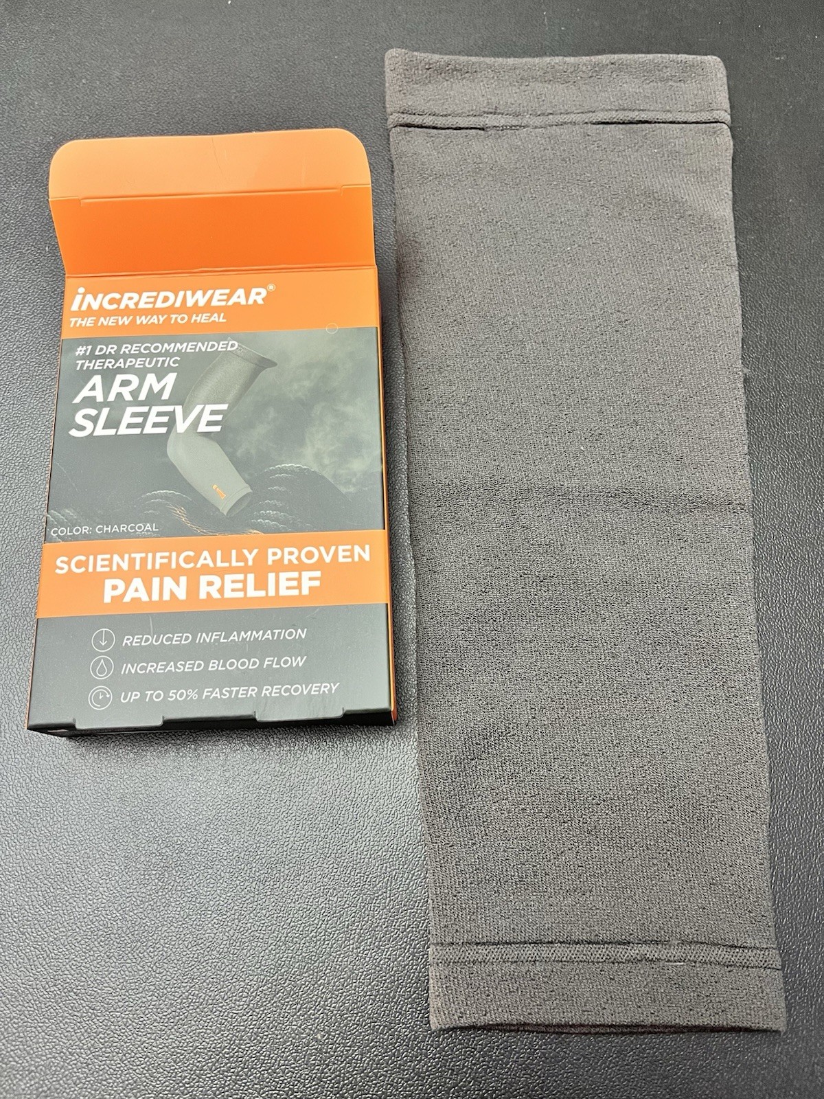 Incrediwear’s Arm Sleeve Size Large gray compression sleeve – used