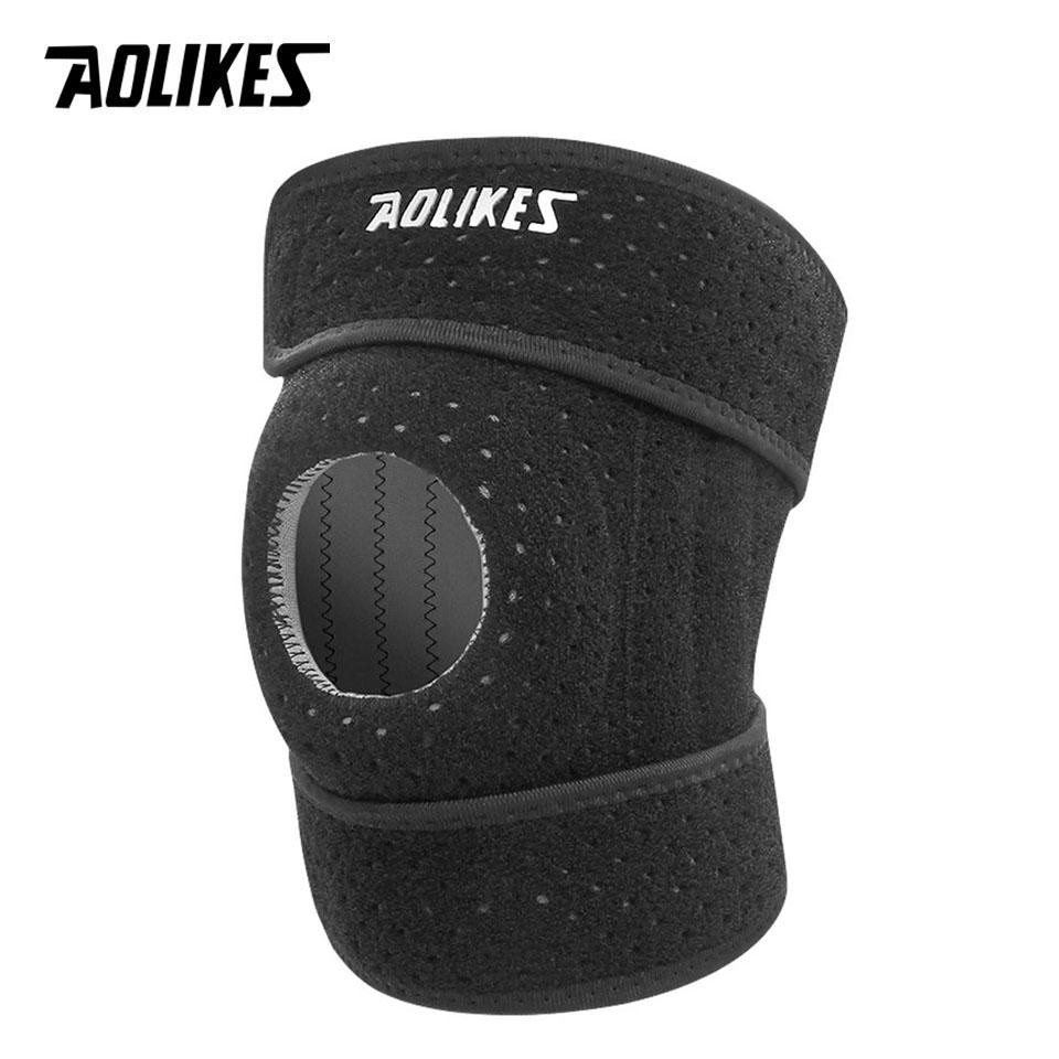 Aolikes 1pcs Breathable Four Spring Knee Support Brace Kneepad Adjustable Patell