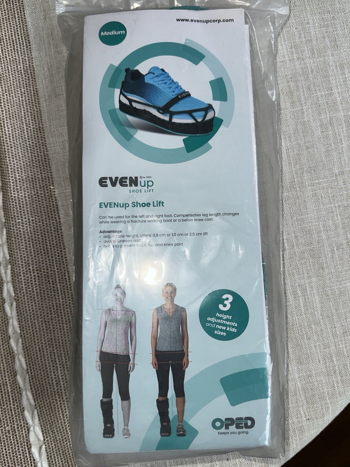 EVENup Shoe Leveler Lift Balancer Adjustable Women Medium Black