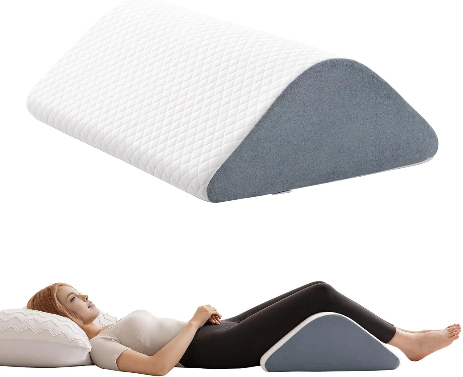 Knee Wedge Pillow 8” for Post-Surgery Recovery – Leg Elevation Support for Slee
