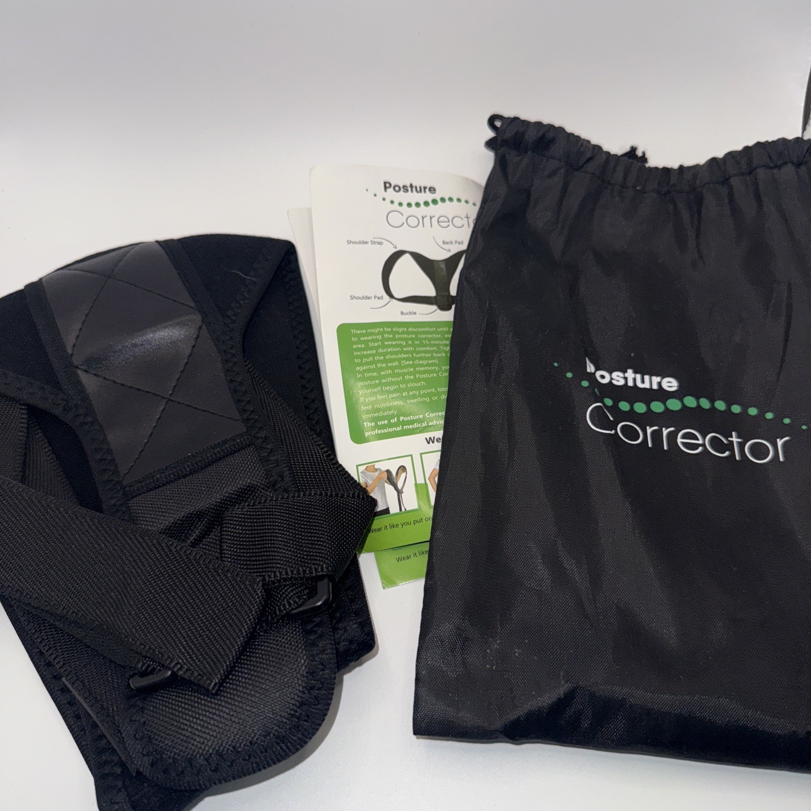 Posture Corrector back support unisex adult 1 size & Instructions & Storage Bag