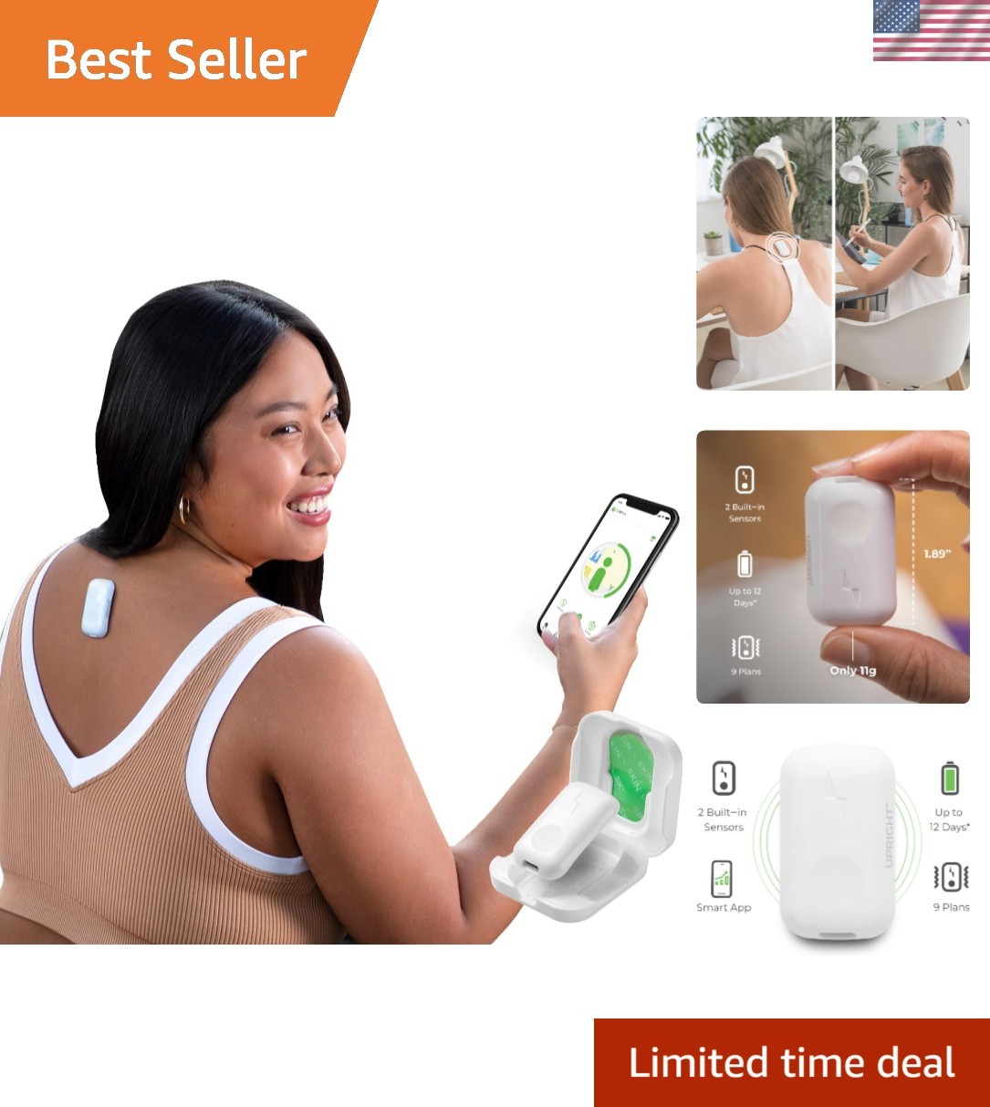 Smart Posture Trainer for Men & Women – Vibrating Reminders & App Tracking