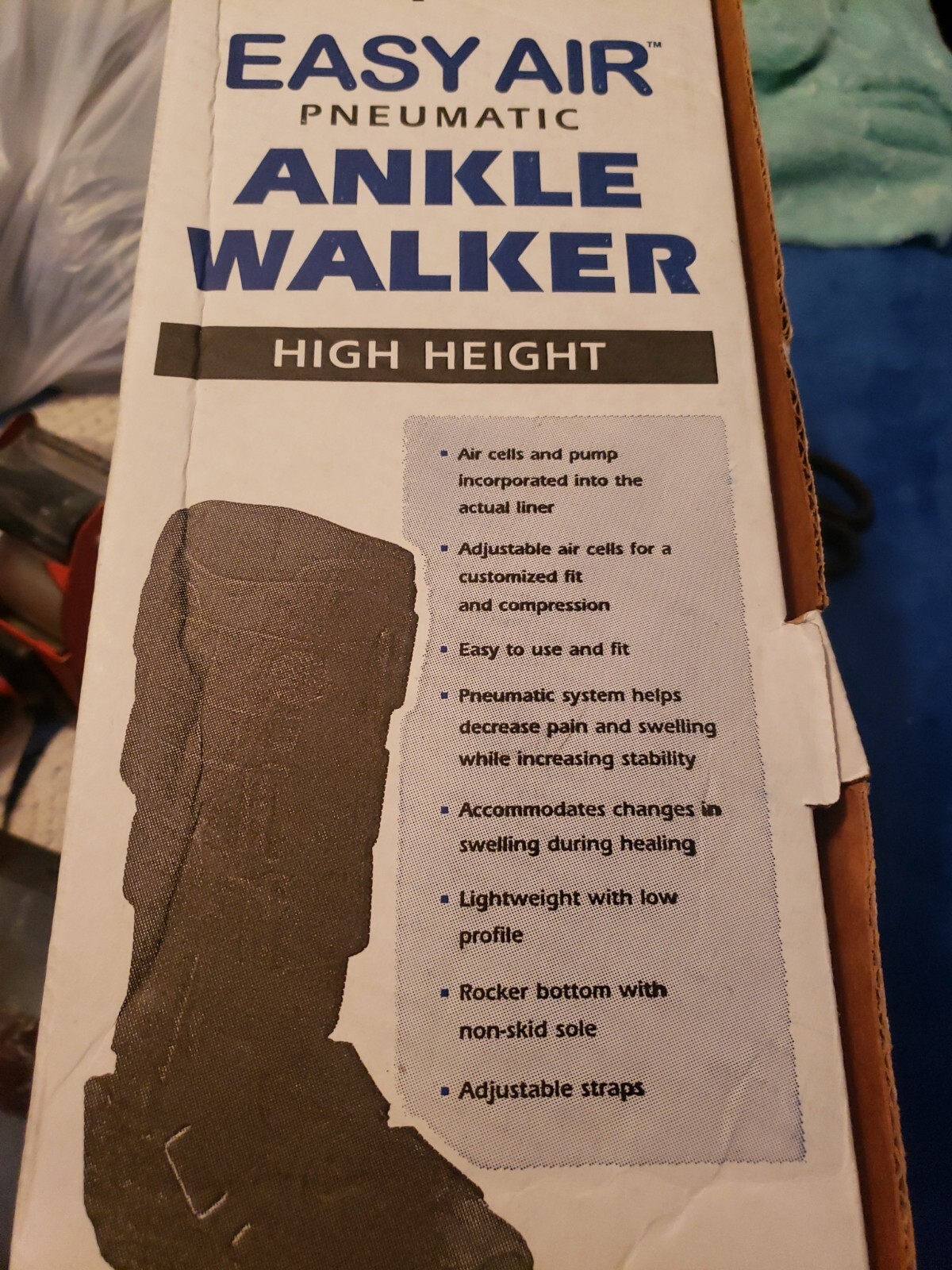 Steplite Easy Air® PNEUMATIC ANKLE WALKER BRACE Boot, HIGH HEIGHT Black, XL