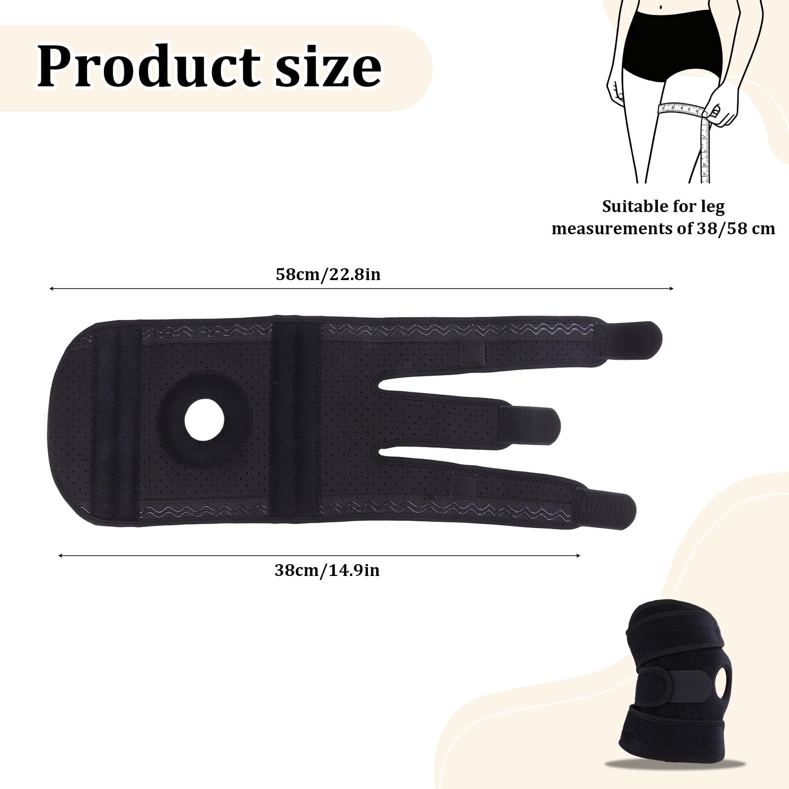 YIBLBOX Knee Brace for Women Men with Side Stabilizers, Large, Mercury