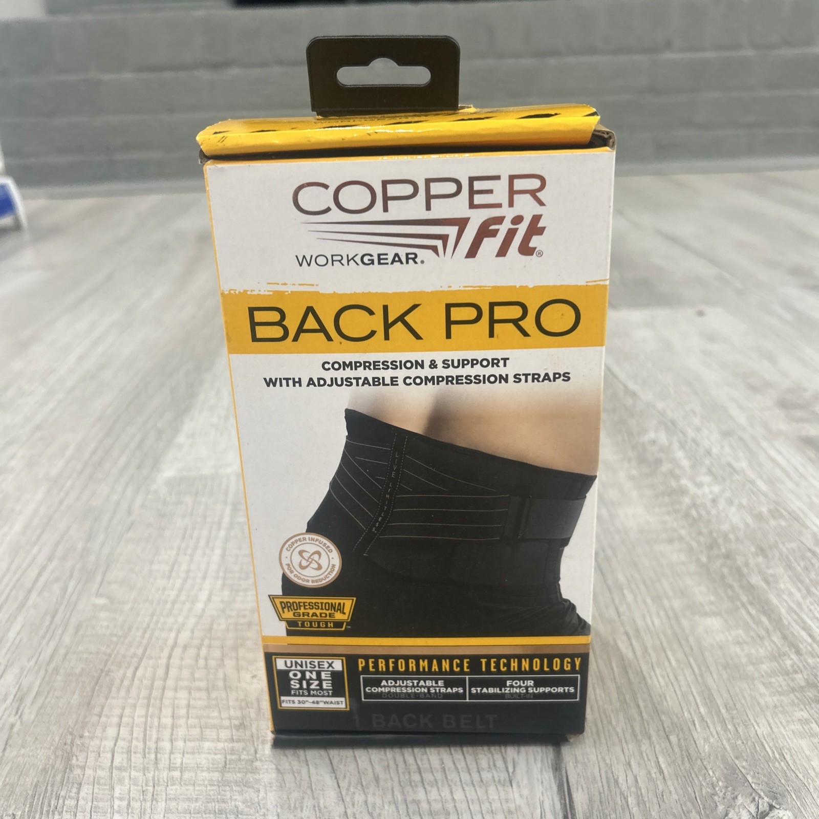 Copper Fit WORK GEAR-Back Pro Support Belt Straps- One Size Fits Most 30”-48”