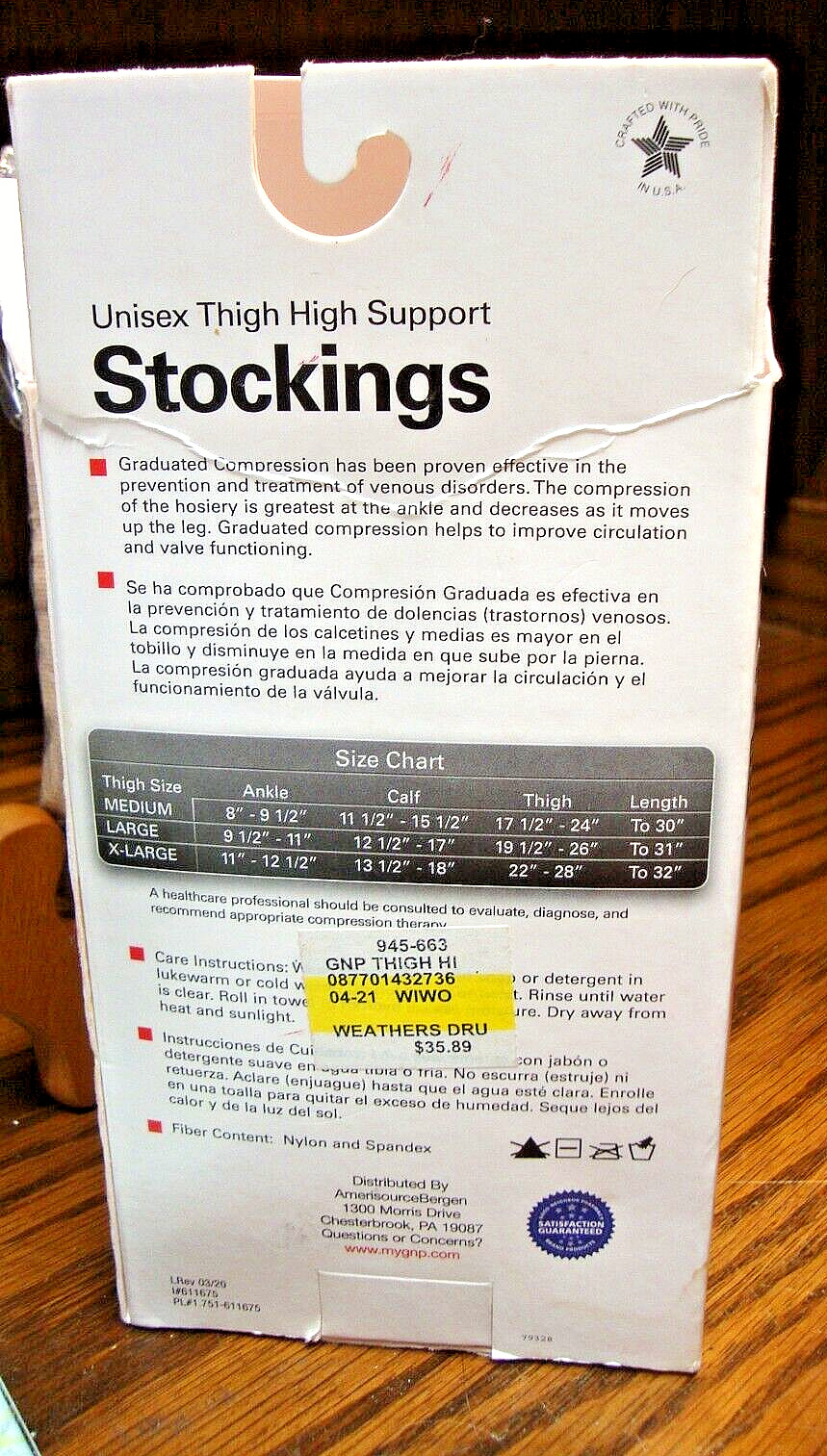 GOOD NEIGHBOR PHARMCY Compression 20-30mmHg Support Stockings MEDIUM Unisex 896