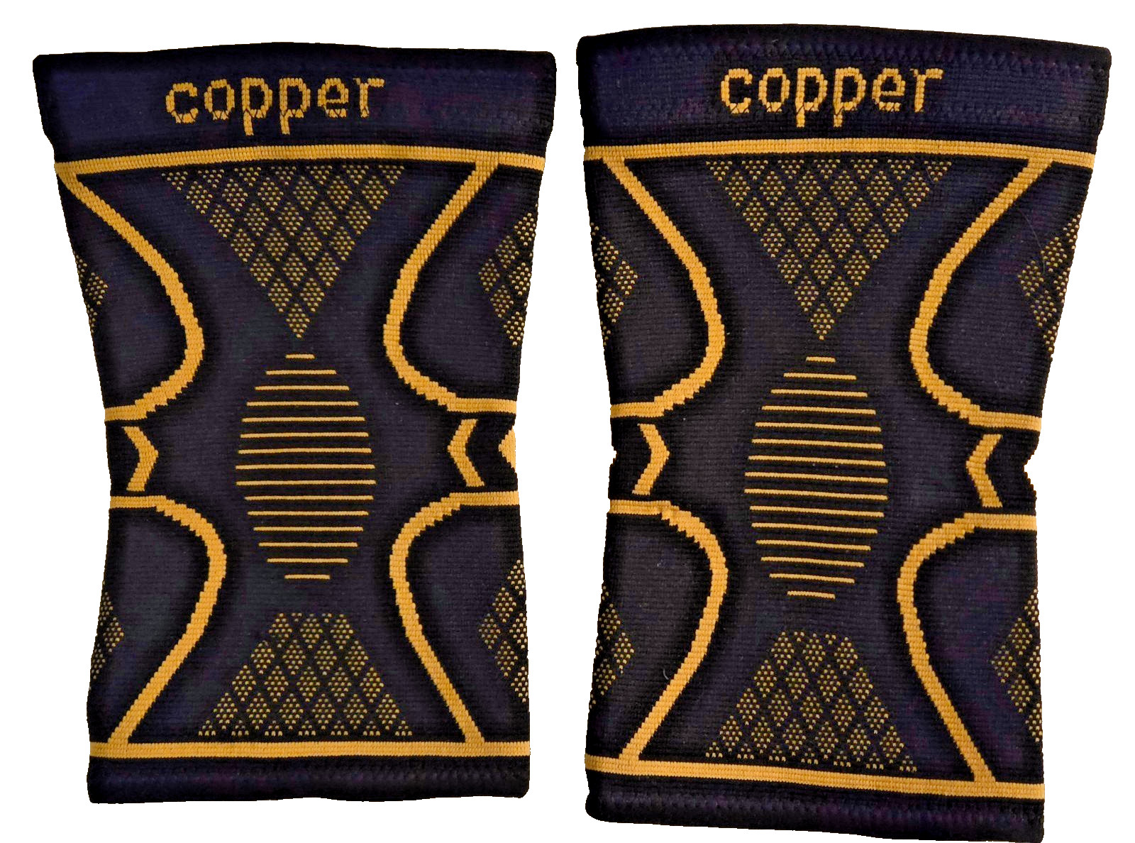2 Pc Copper Knee Compression Sleeve Joint Support Run Gym Unisex Large (runs sm)