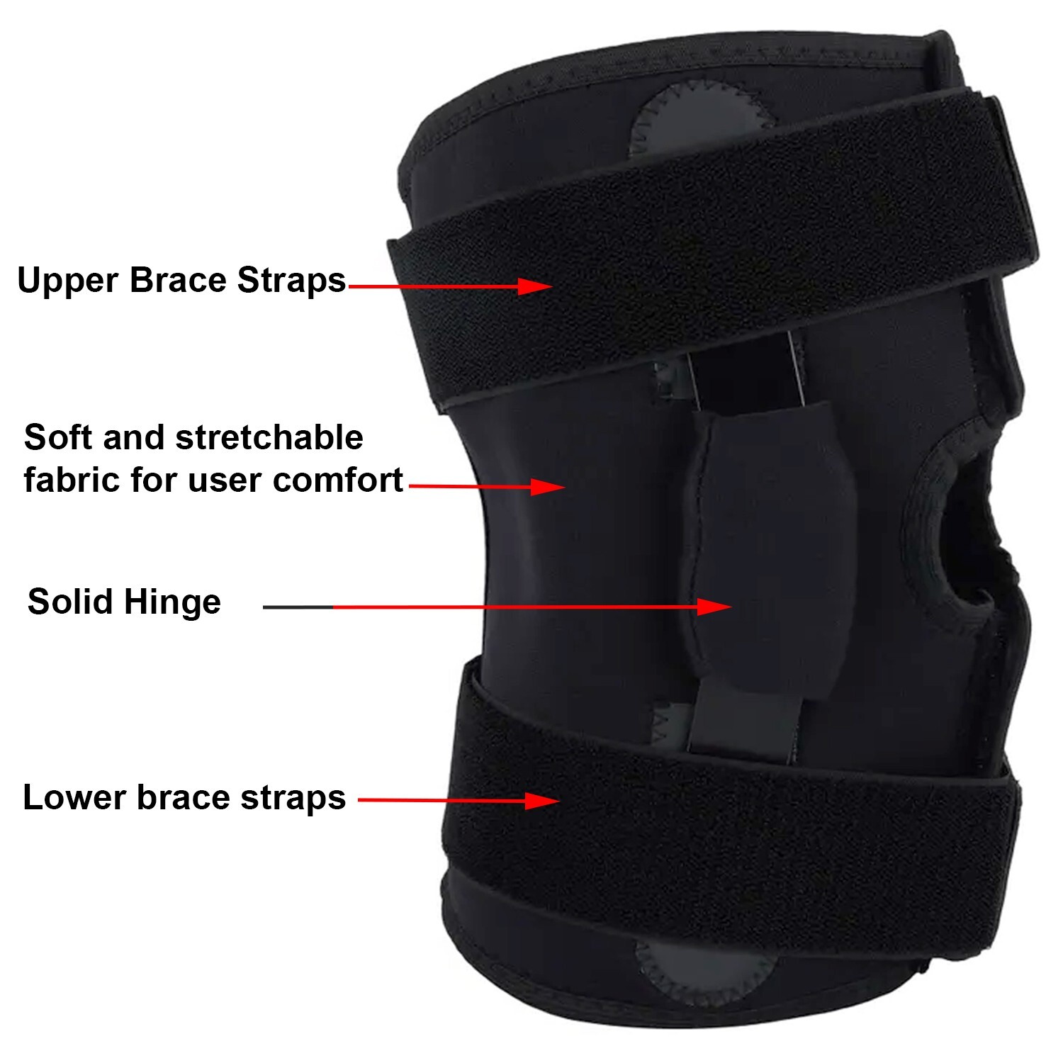 Hinged Knee Brace for Men and Women, Knee Support for Swollen ACL, Medium