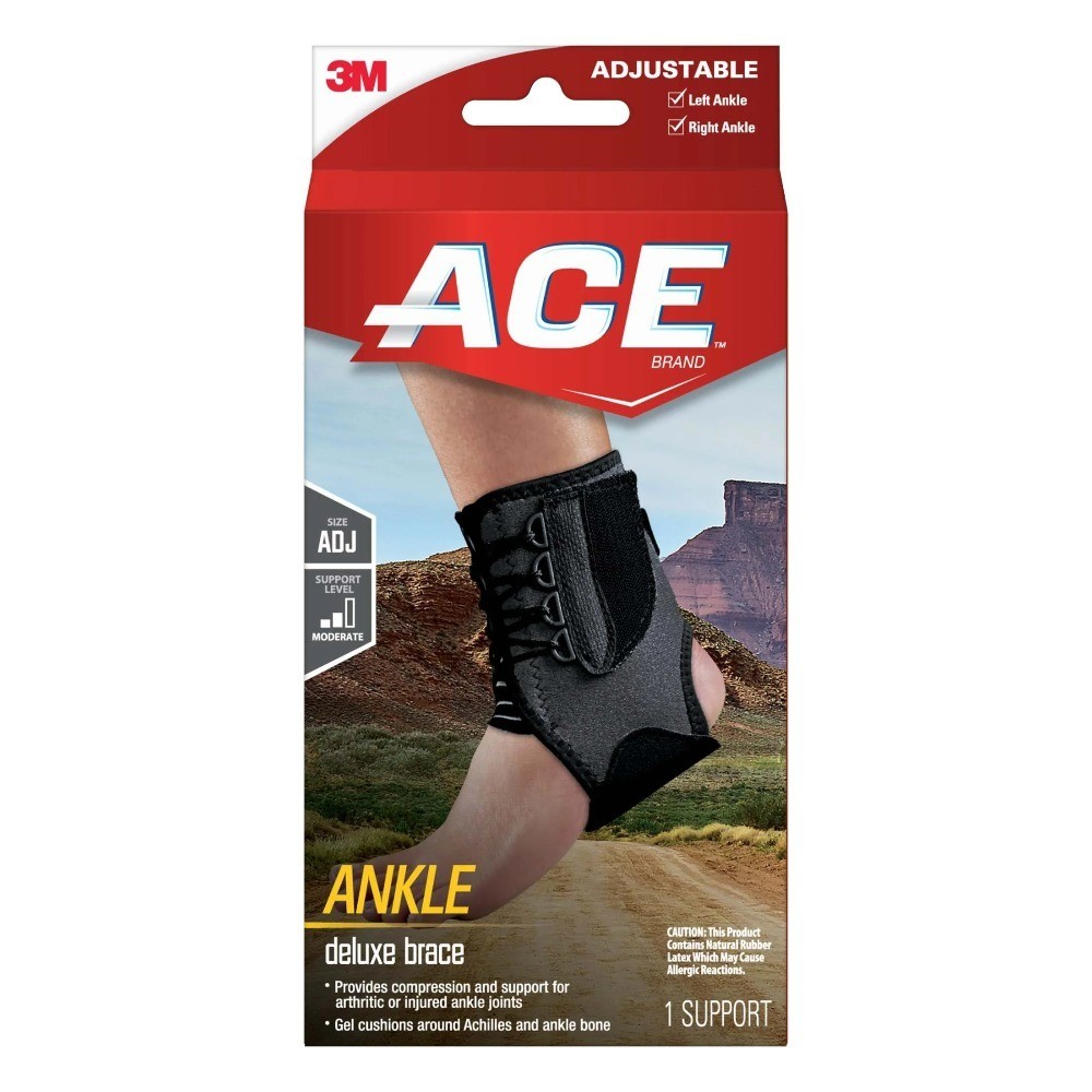 Adjustable Ankle Brace with Quick Lace Strapping System for Support and