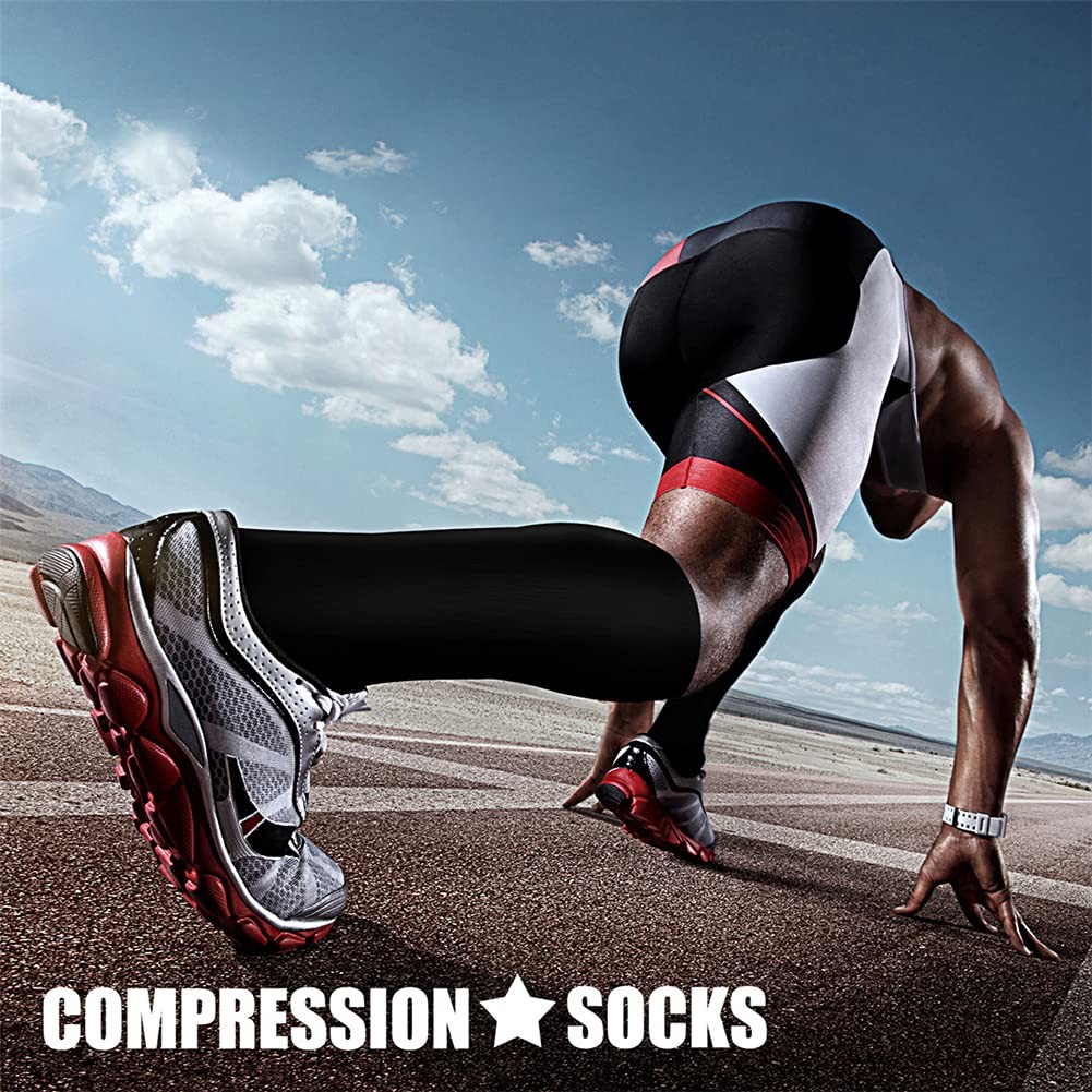 CHARMKING Compression Socks 3 Pairs 15~20 mmHg for Running Travel L/XL