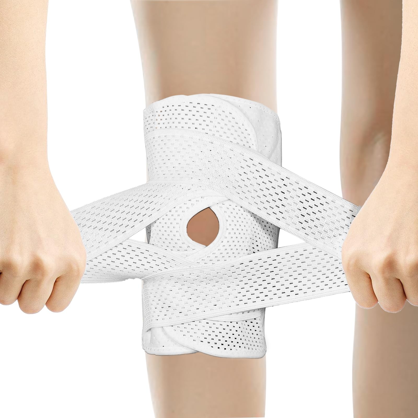 Malloraned New Updates Knee Brace for Women Men,Sport XXX-Large, White