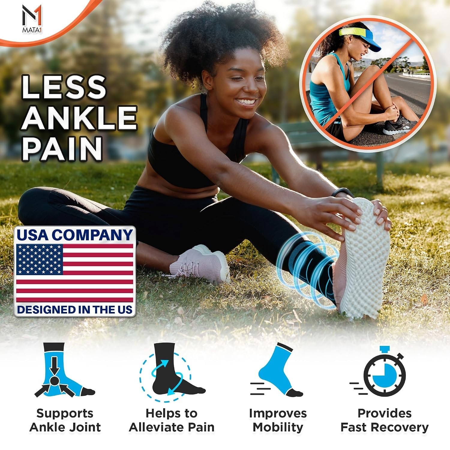 Stylish Compression Ankle Sleeve for Men and Women – Supports Plantar Fasciitis