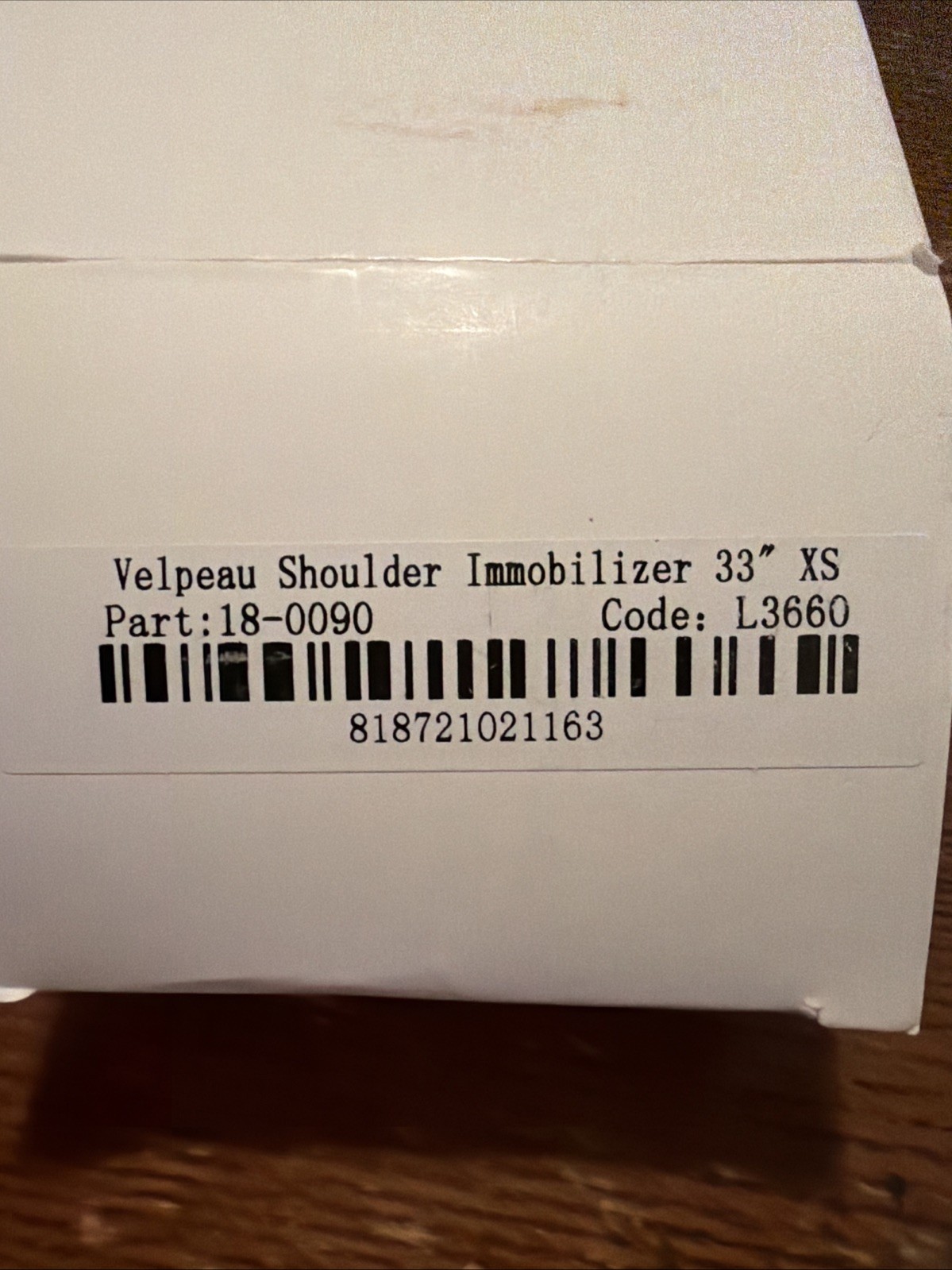 TLC Medical Velpeau Shoulder Immobilizer Size XS