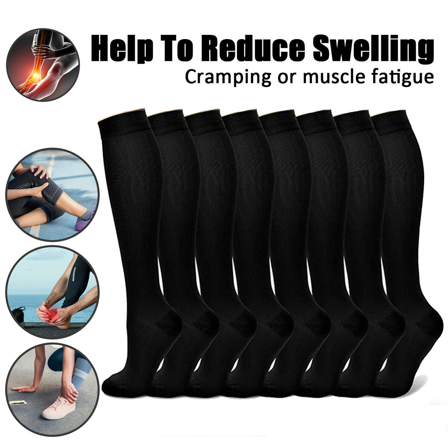 3PAIR Medias De Compression Para Mujer Calcetines Para La Circulacion 10-20 Mmhg