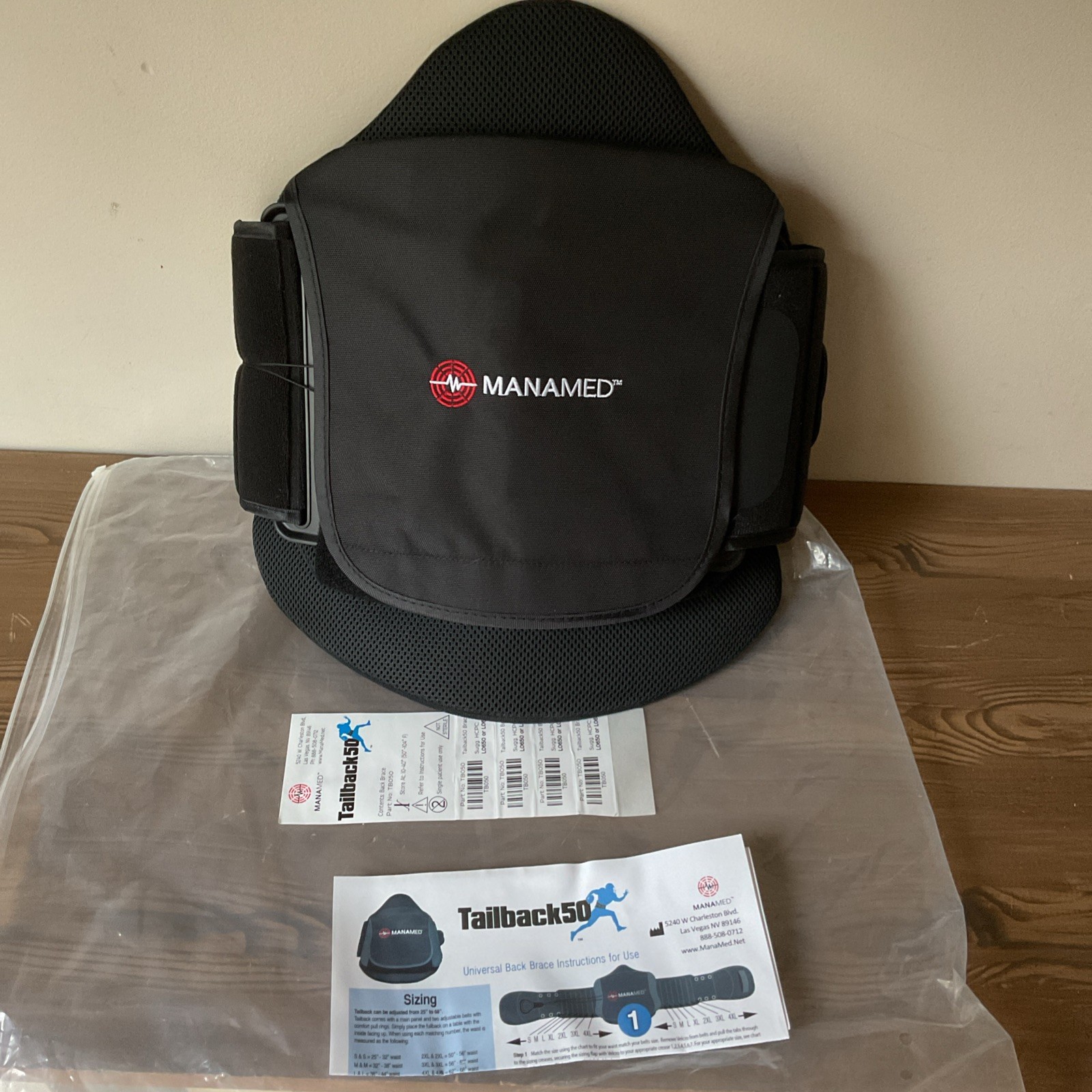 MANAMED Tailback 50 Universal Back Brace Adjusts 25″ to 68″ TB050