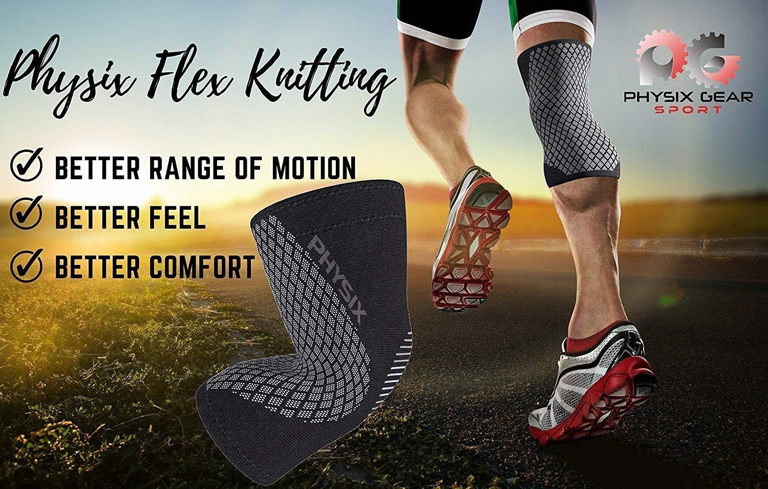 Physix Gear Knee Compression Sleeve for Men & Women – Best Compression Knee B…