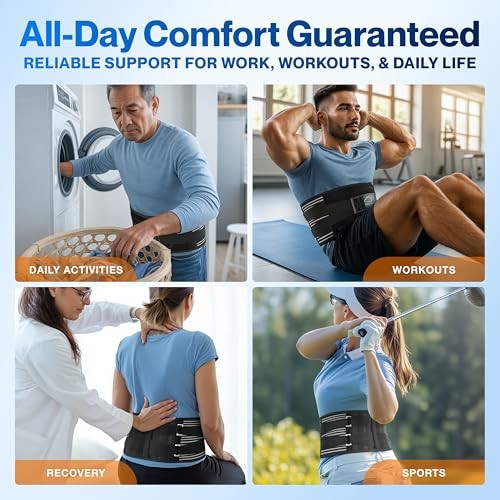 Back Brace for Lower Back Pain Women and Men – Lumbar Support Belt for Large