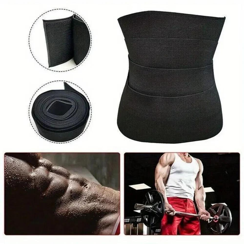 Wrapped Elastic Detachable Body Slimming Tummy Control Belt, 1PCS for (Black)