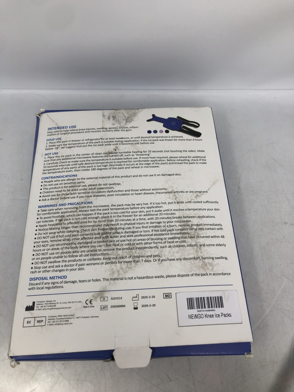 Newgo Therapeutic Hot & Cold Knee Ice Wrap Reusable 4 Straps 22IN