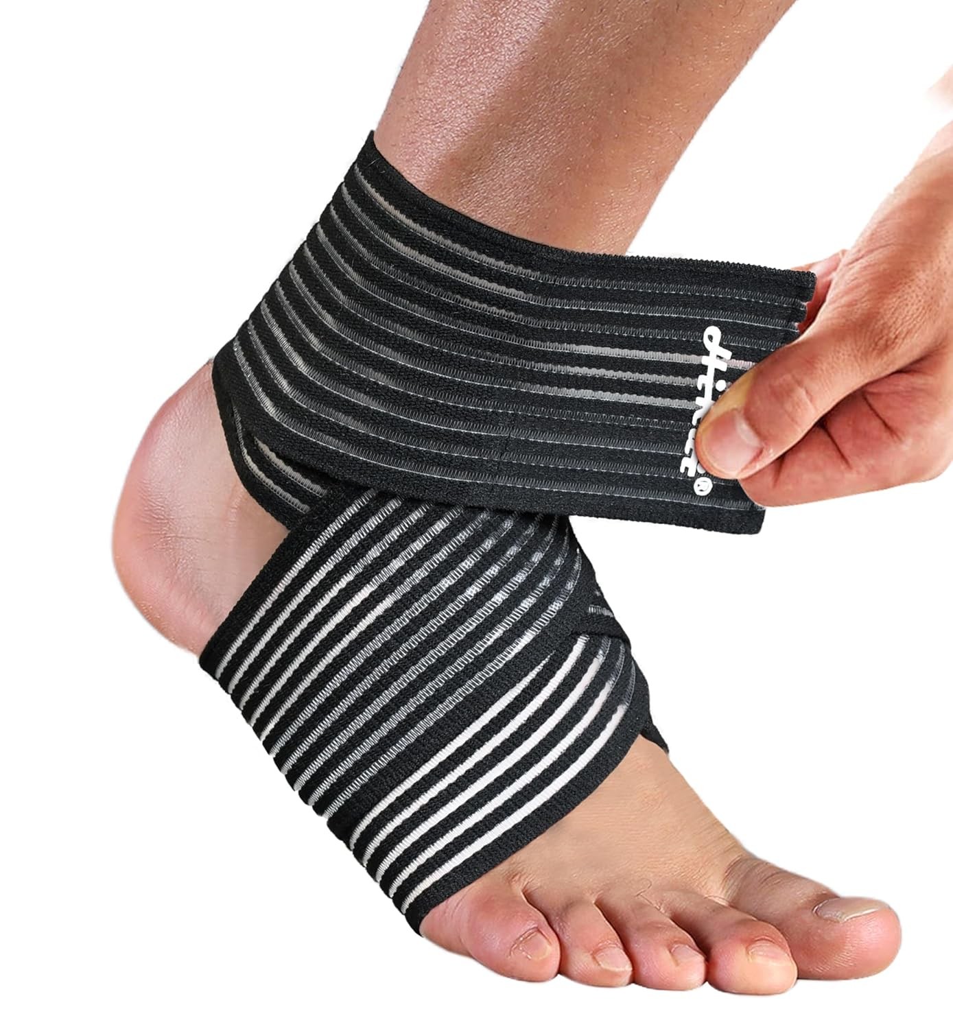HiRui Foot & Ankle Brace 2 Pack, Adjustable Compression Wrap for Men & Women –