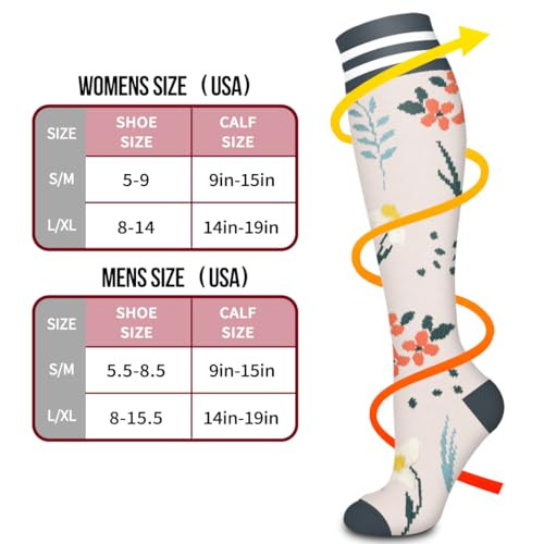 Bluemaple Copper Compression Socks For Women & Small-Medium A-multicoloured204