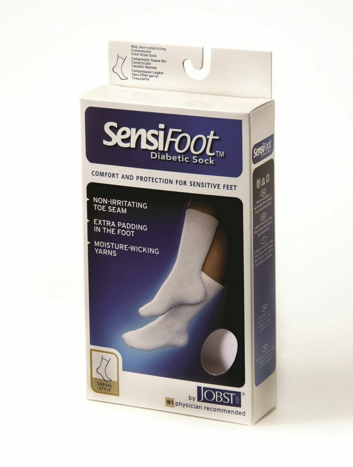Jobst Sensifoot Diabetic Crew Socks 8-15 mmhg Compression Support Closed SMALL