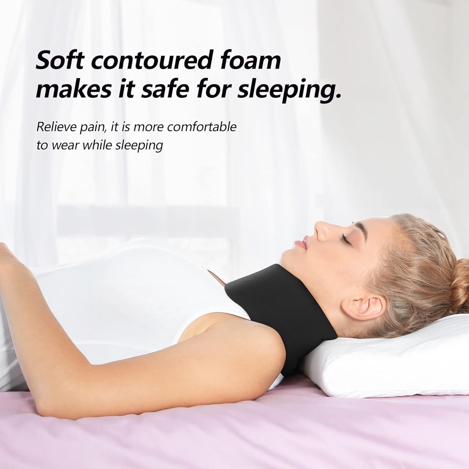 Soft Foam Neck Brace Universal , Adjustable Neck Support Brace for Sleeping -…