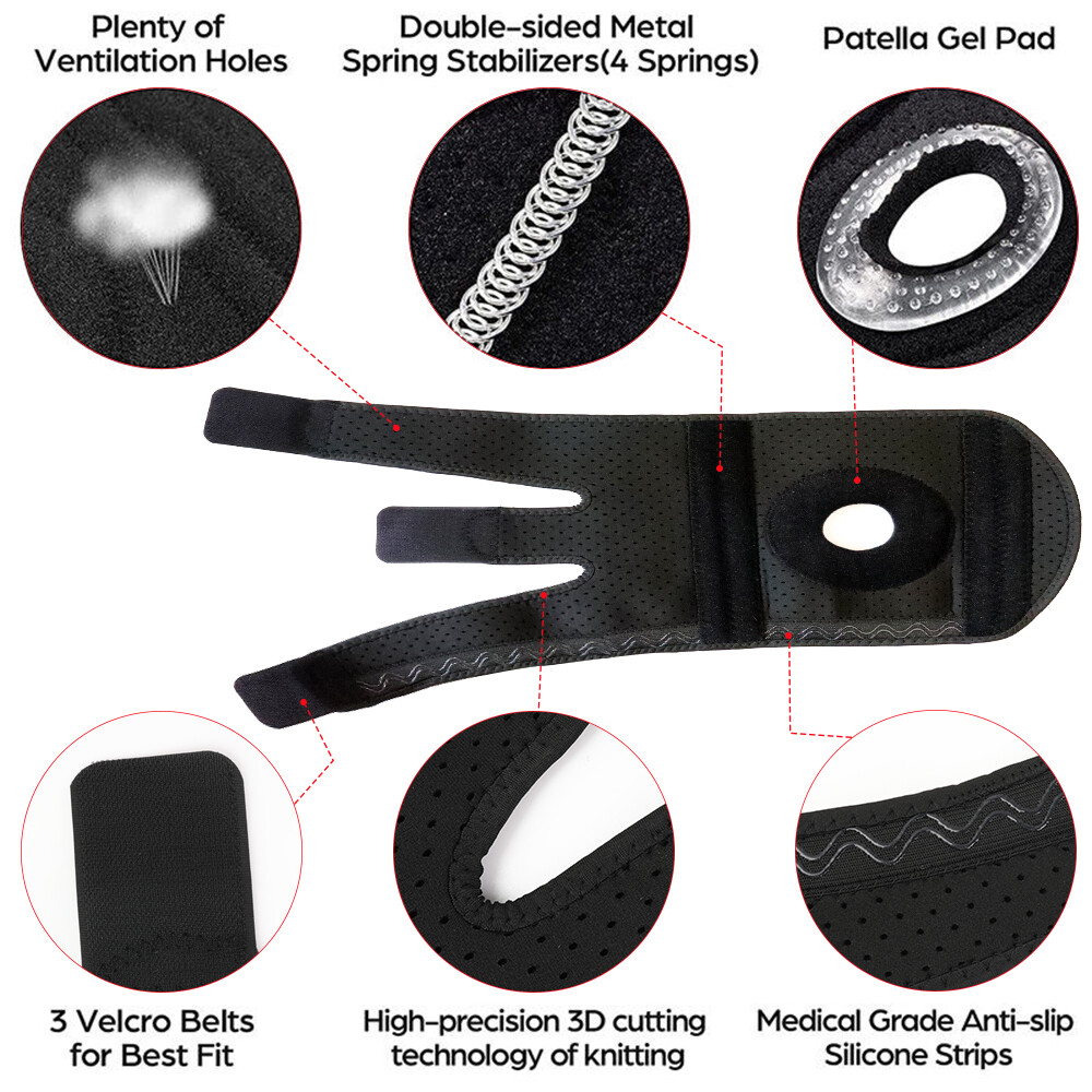 New Patella Knee Sleeve Compression Brace Support Meniscus Pad Sports Joint Pain