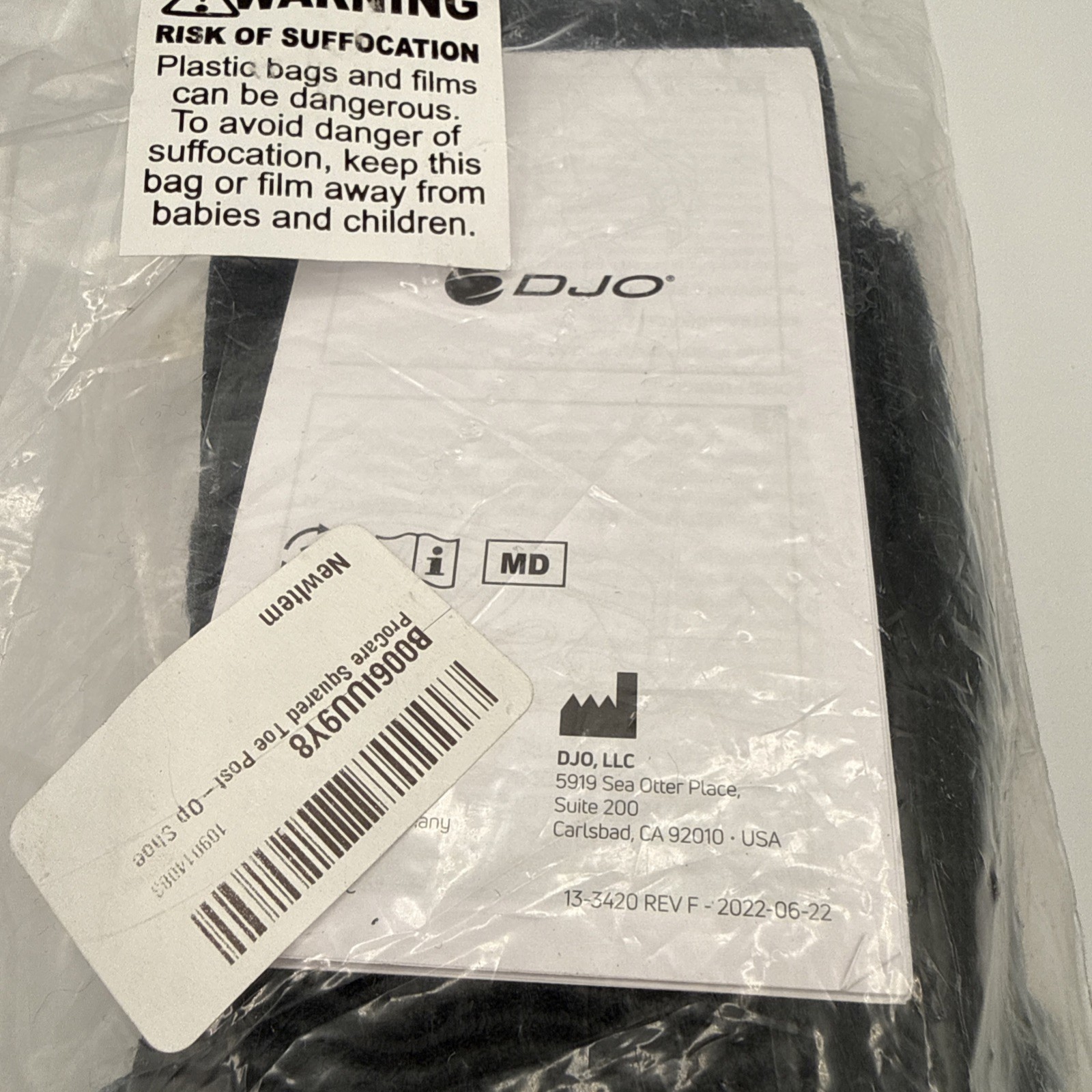ProCare Squared Toe Post-Op Shoe Small Black 79-81233 DJO New Sealed PC151FB01-S