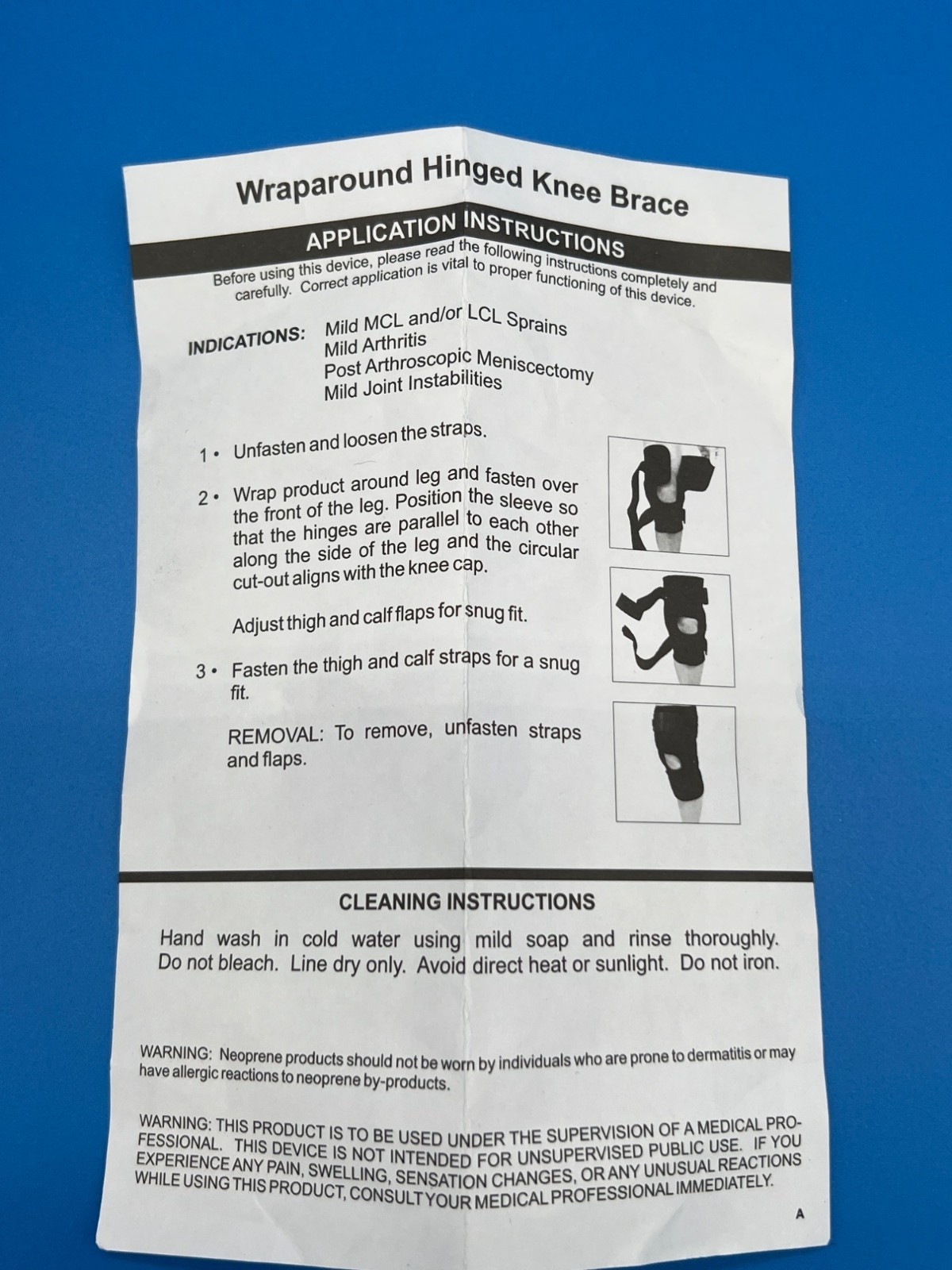 United Ortho Wraparound Hinged Knee Brace Medium Black