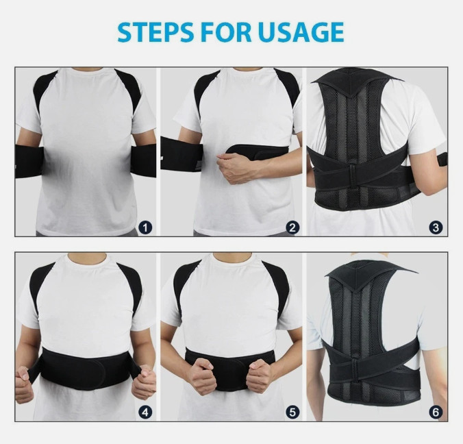 Adjustable Posture Corrector Low Back Support Shoulder Brace Belt for Men Women