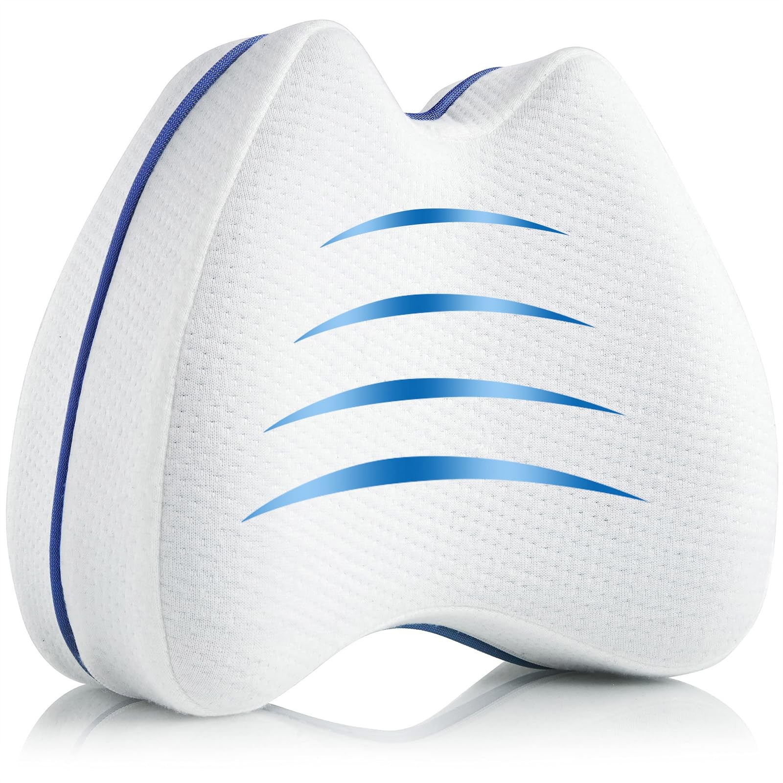 QISHFEN Knee Pillow for Side Sleepers Hip Pain Memory Foam – Leg Pillow for Side