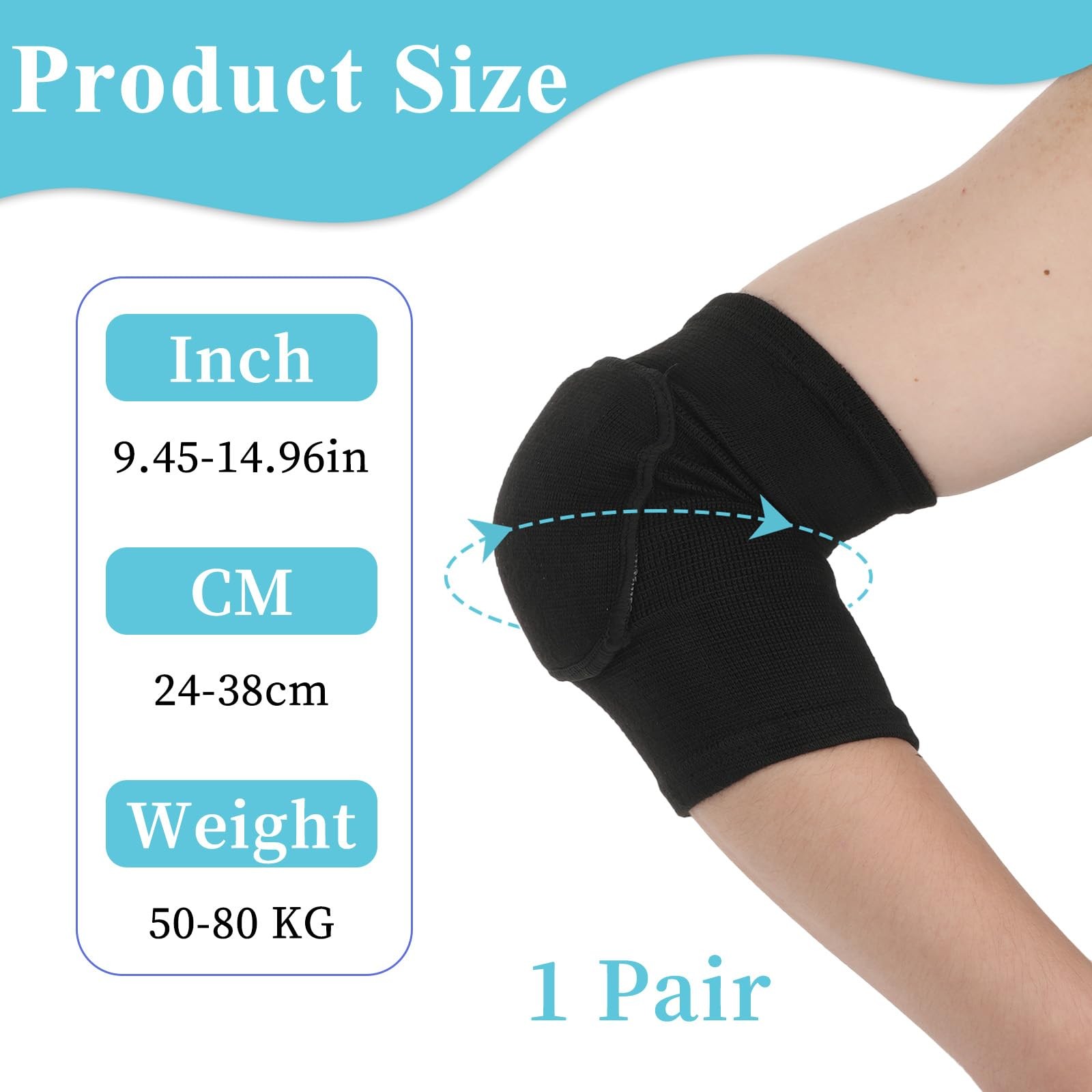 Volleyball Brace Pads Elbow Protector, 1 Pair Breathable Anti-Collision Sponge A