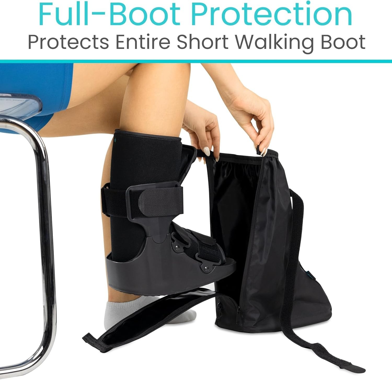 “Walking Boot Cover Waterproof – for Medical Orthopedic Brace & Cast, Fractured