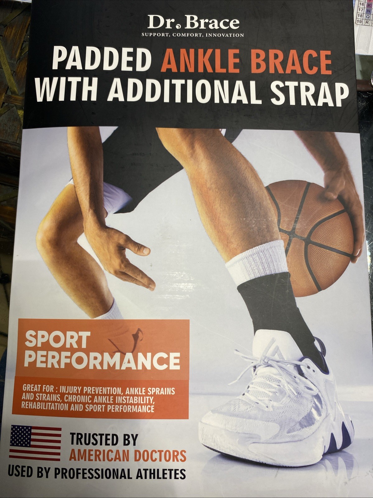 Dr Brace Padded ANKLE BRACE With Additional strap (size Small)